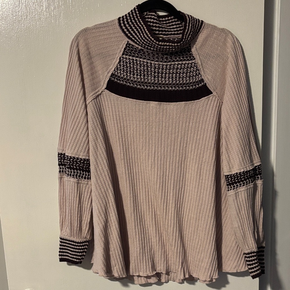 Free People Sweater with Striped Accents